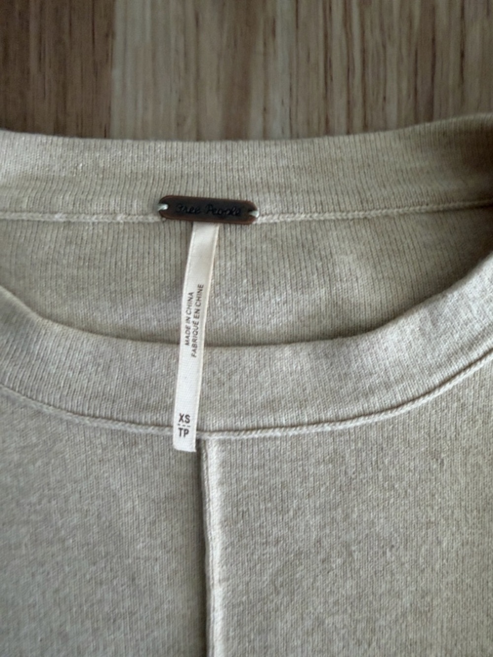 Free People Oversized Crewneck Sweater in Light Cream - Picture 2 of 3